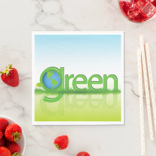 Servilleta De Papel Tierra Verde Globo Ecológico Naturaleza