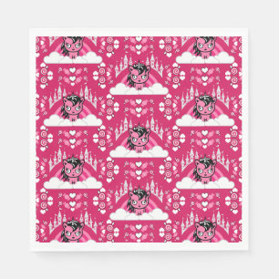 Servilleta De Papel Tierra Y Castillo De Unicornio Rosa