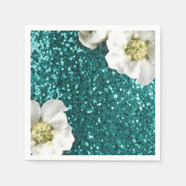 Servilleta De Papel Tiffany Aquatic Beach Jasmine Purpurina Sequin