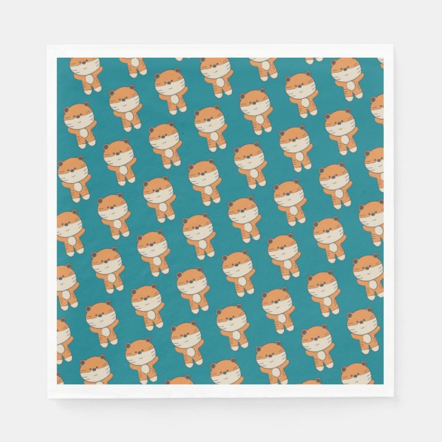 Servilleta De Papel Tigre Adorable (Anverso)