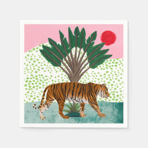 Servilleta De Papel Tigre al atardecer
