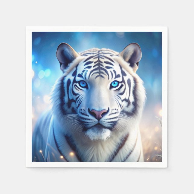 Servilleta De Papel Tigre blanco (Anverso)