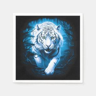 Servilleta De Papel Tigre blanco silvestre místico forestal