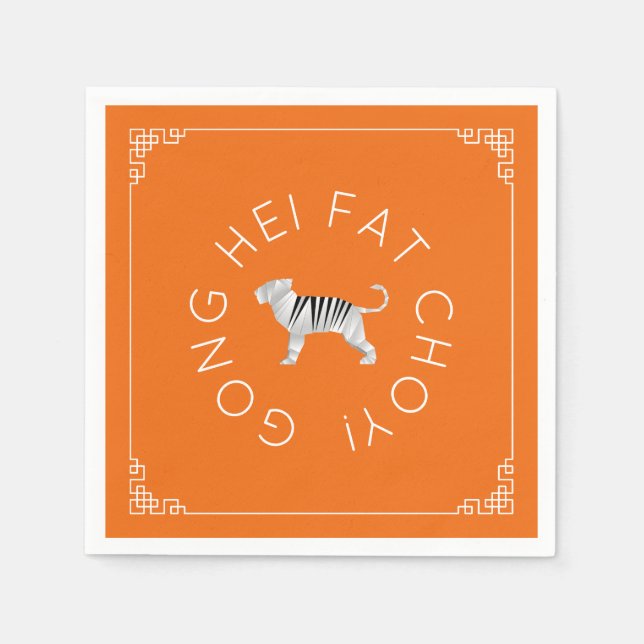 Servilleta De Papel Tigre de año nuevo chino de origen (Anverso)