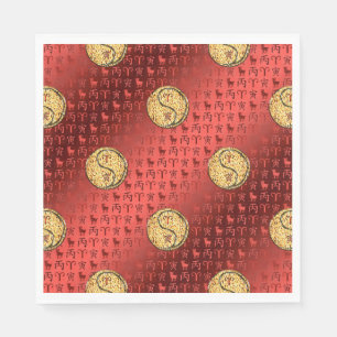 Servilleta De Papel Tigre de Aries y Fuego