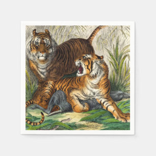 Servilleta De Papel Tigre feroz a rayas asiáticas