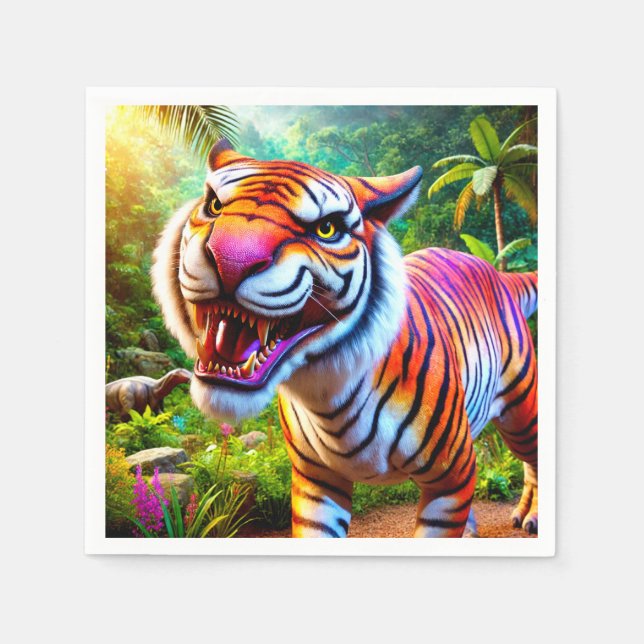 Servilleta De Papel Tigre furioso (Anverso)