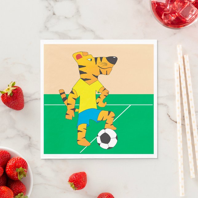 Servilleta De Papel Tigre Jugando Fútbol (Subido por el creador)