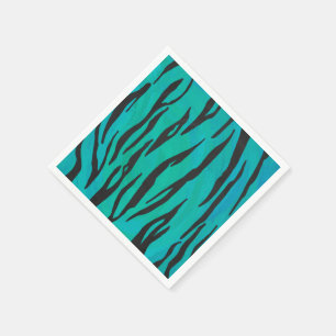 Servilleta De Papel Tigre negro e impresión Verde azulada