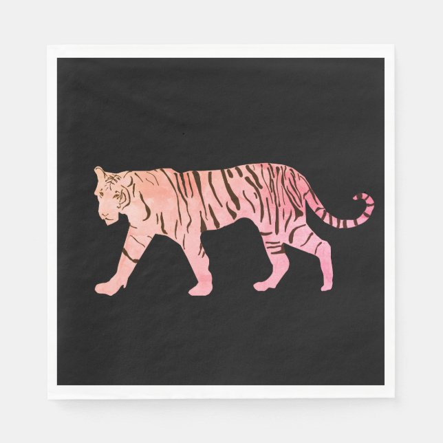 Servilleta De Papel Tigre rosa (Anverso)