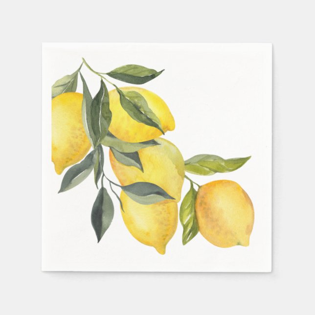 Servilleta De Papel Tile azul mediterráneo y toallas Bodas Citrus (Anverso)