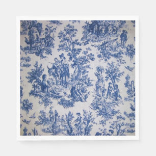 Servilleta De Papel Tile de jouy azul y blanco elegante