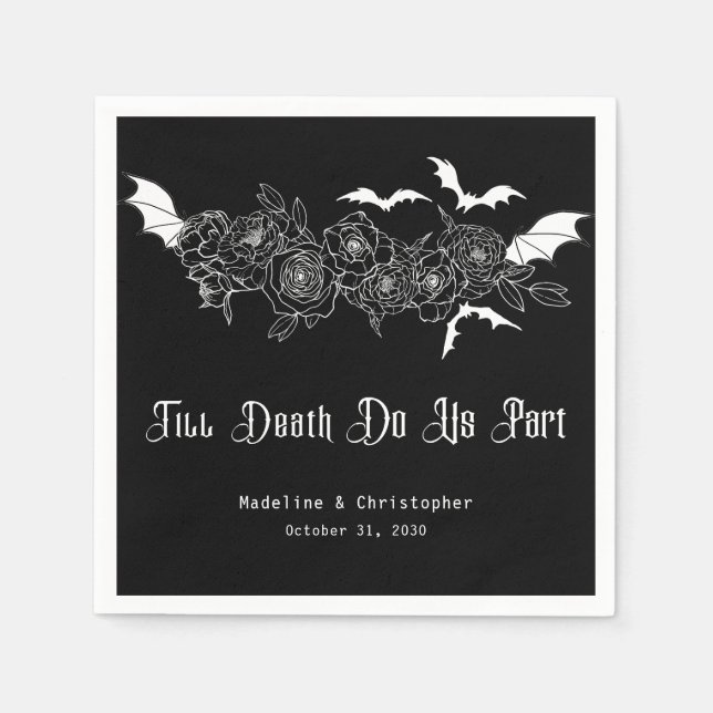 Servilleta De Papel Till Death Do Us Part Gothic Black Wedding (Anverso)