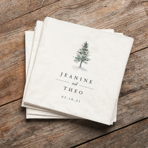 Servilleta De Papel Timber Grove   Boda de árbol de pino personalizado