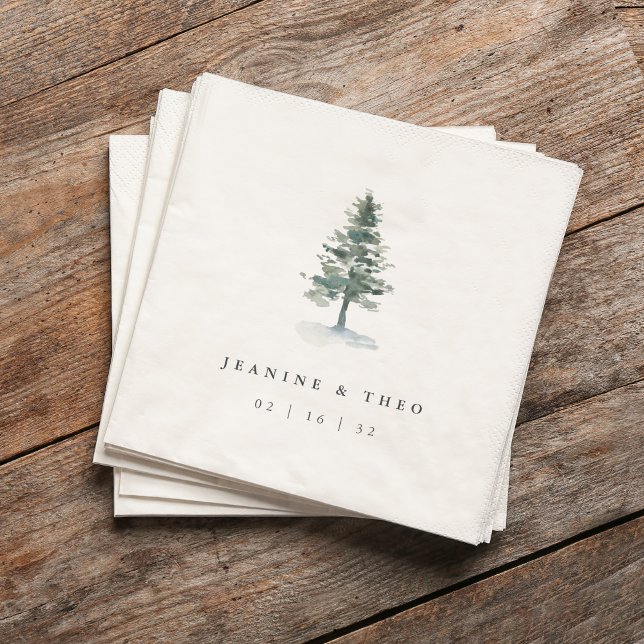 Servilleta De Papel Timber Grove | Personalized Winter Wedding (Subido por el creador)