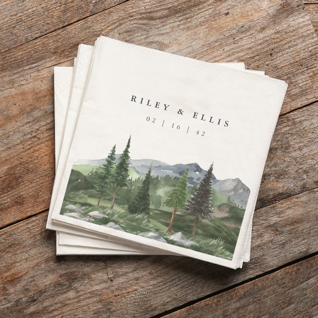 Servilleta De Papel Timberline | Boda del bosque de las montañas acuát (Subido por el creador)