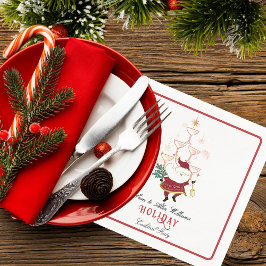 Servilleta De Papel Tini Bit Merry Martini Office Christmas Santa