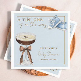 Servilleta De Papel Tini One Blue Espresso Martini Boy Baby Shower