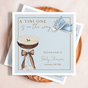 Servilleta De Papel Tini One Blue Espresso Martini Niño Baby Shower