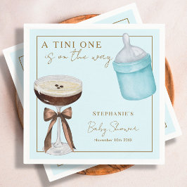 Servilleta De Papel Tini One Blue Espresso Martini Niño Baby Shower