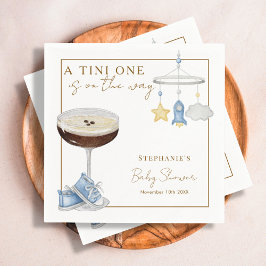 Servilleta De Papel Tini One Blue Espresso Martini Niño Baby Shower