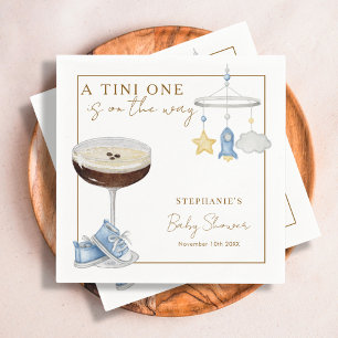 Servilleta De Papel Tini One Blue Espresso Martini Niño Baby Shower