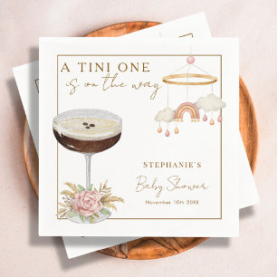 Servilleta De Papel Tini One Pink Espresso Martini Girl Baby Shower