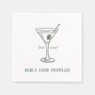Servilleta De Papel 'tini time Personalized Paper Cocktail Napkins