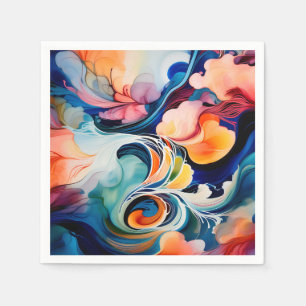 Servilleta De Papel Tinta alcohólica abstracta que fluye
