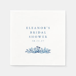 Servilleta De Papel Tinte Azul Índigo Minimalista Regalo de Boda Botán