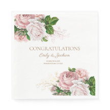 Tinte Rosa Vintage Floral Pareja Bridal Shower