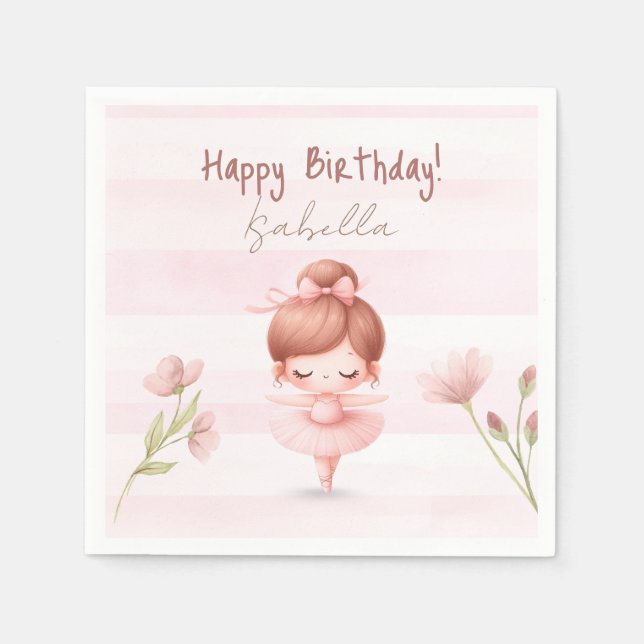 Servilleta De Papel Tiny Twirls – Ballerina  (Anverso)