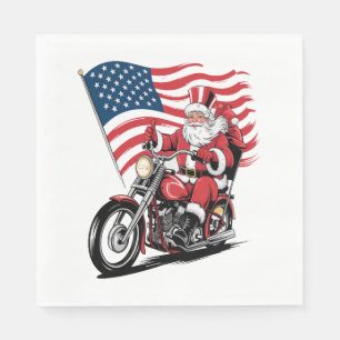 Servilleta De Papel Tío patriótico Sam Motorcycle