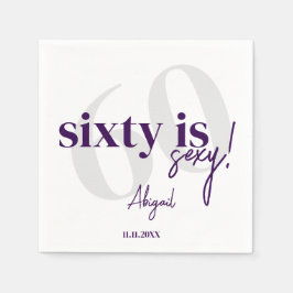 Servilleta De Papel Tipografía audaz con caligrafía 60ª fiesta de cump