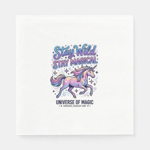 Servilleta De Papel Tipografía Comercial de Unicornio Permanece Salvaj