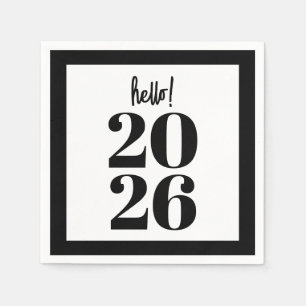 Servilleta De Papel Tipografía de Año Editable Fiesta de Año Nuevo