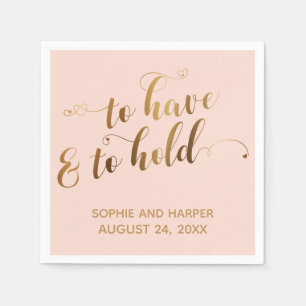 Servilleta De Papel Tipografía de corazones Gold and Blush To Have & T