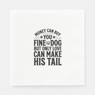 Servilleta De Papel Tipografía de diseño de cita de amor de perro vint
