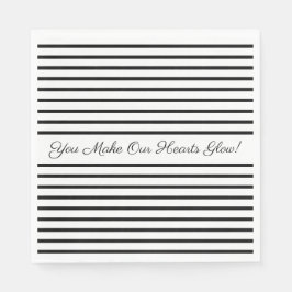 Servilleta De Papel Tipografía de eventos de franja blanca y negra