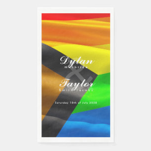 Servilleta De Papel Tipografía de la bandera del orgullo de la boda ga