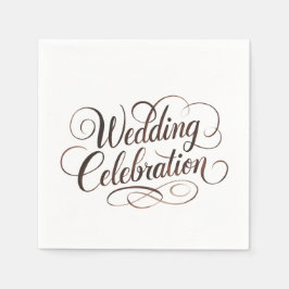 Servilleta De Papel Tipografía de Mocha Mousse Watercolor Boda