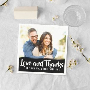 Servilleta De Papel Tipografía de moda   Personalizado Boda Fotográfic