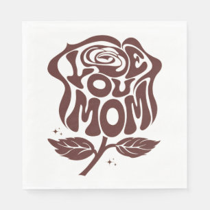 Servilleta De Papel Tipografía de Rosa Ama a Mamá