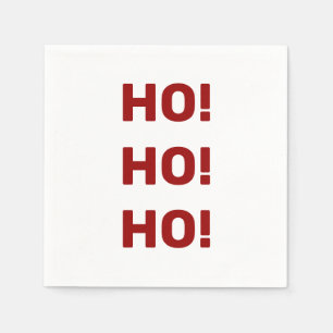 Servilleta De Papel Tipografía de vacaciones de Navidades blancos rojo