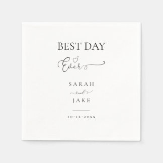 Servilleta De Papel Tipografía elegante: EL MEJOR DÍA DEL boda