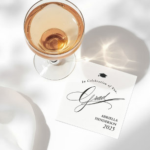 Servilleta De Papel Tipografía elegante graduación personalizable