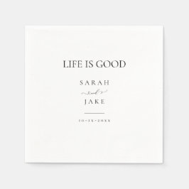 Servilleta De Papel Tipografía elegante: LA VIDA ES UN BUEN boda moder