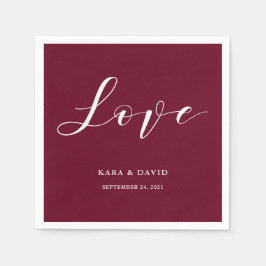 Servilleta De Papel Tipografía elegante | Marsala Boda Love