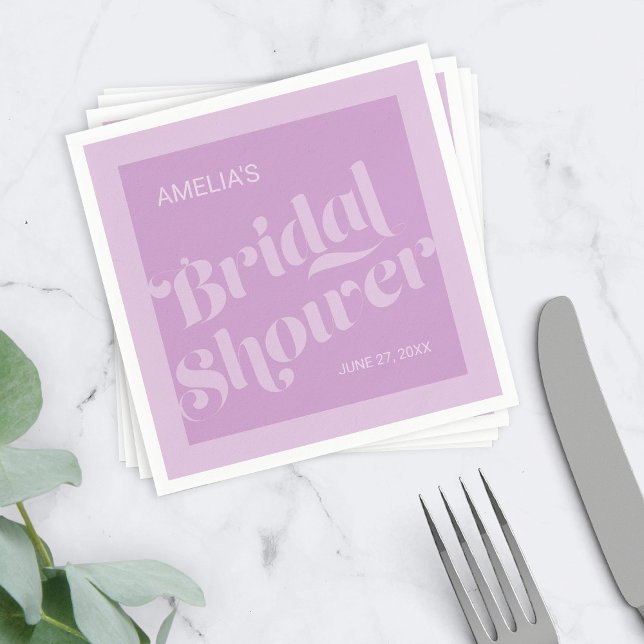Servilleta De Papel Tipografía floreciente Lavender Lilac Bridal Showe (Subido por el creador)