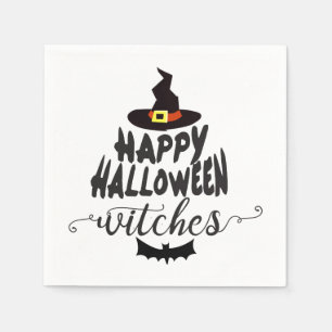 Servilleta De Papel Tipografía Halloween de las brujas del feliz